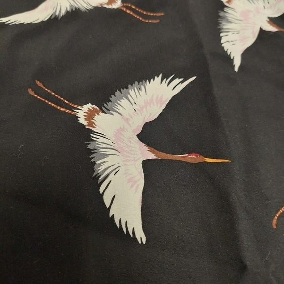 PINK MUCHACHA A-Line Black Skirt with Crane Print made in Quebec Canada - Picture 2 of 6